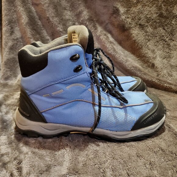 Lands End Boots Womens 9.5 B Lace Up Insulated Winter Snow Boot Blue/Blk 305940 - Picture 1 of 11